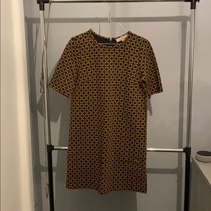 Loft Mustard and Navy Shift Dress